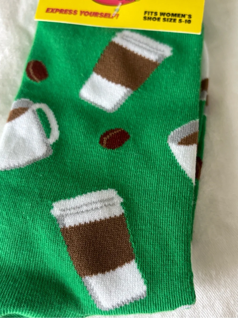 Men’s Green Coffee Cup Crew Socks